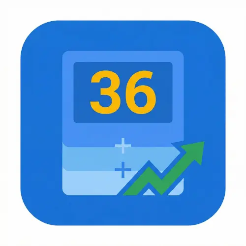 ACT Superscore Calculator icon showing the perfect score 36 on a blue background.