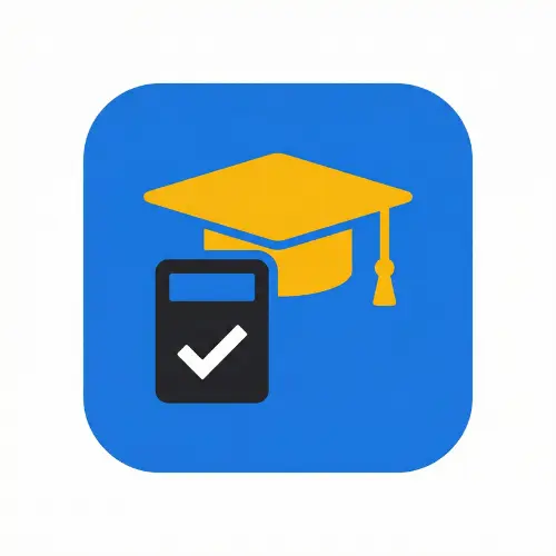 Florida Bright Futures Eligibility GPA Calculator branded icon - GooExam Blue and Star Gold.