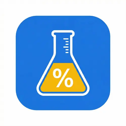 App icon for Percent Error Calculator with Sig Figs showing a chemistry flask and percentage symbol